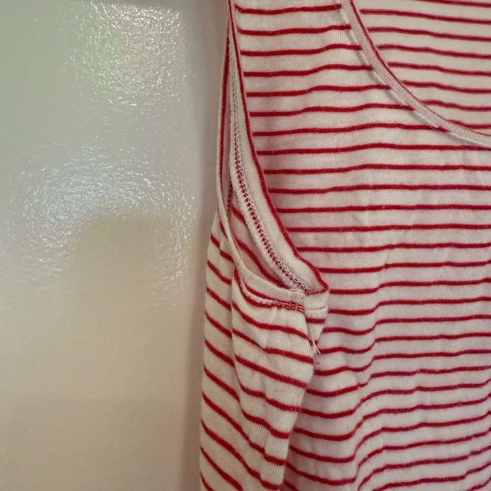 Zara red and white Striped Sleeveless Top - Picture 6 of 7